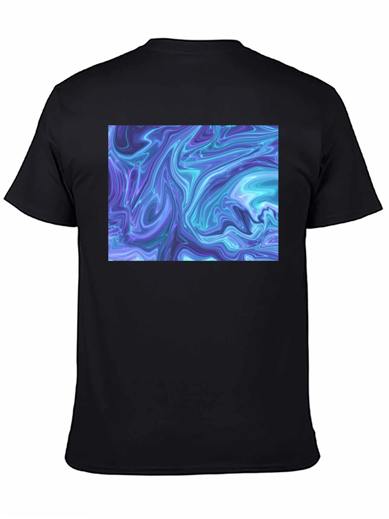 Abstract Marble Print Black T-Shirt
