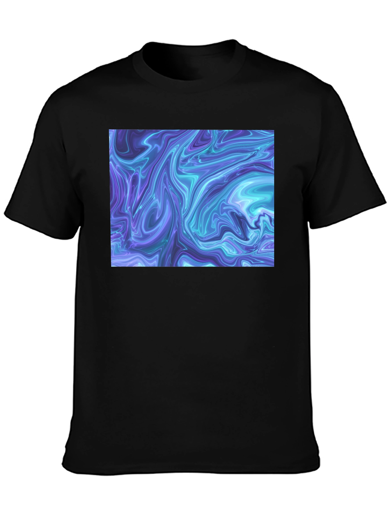 Abstract Marble Print Black T-Shirt