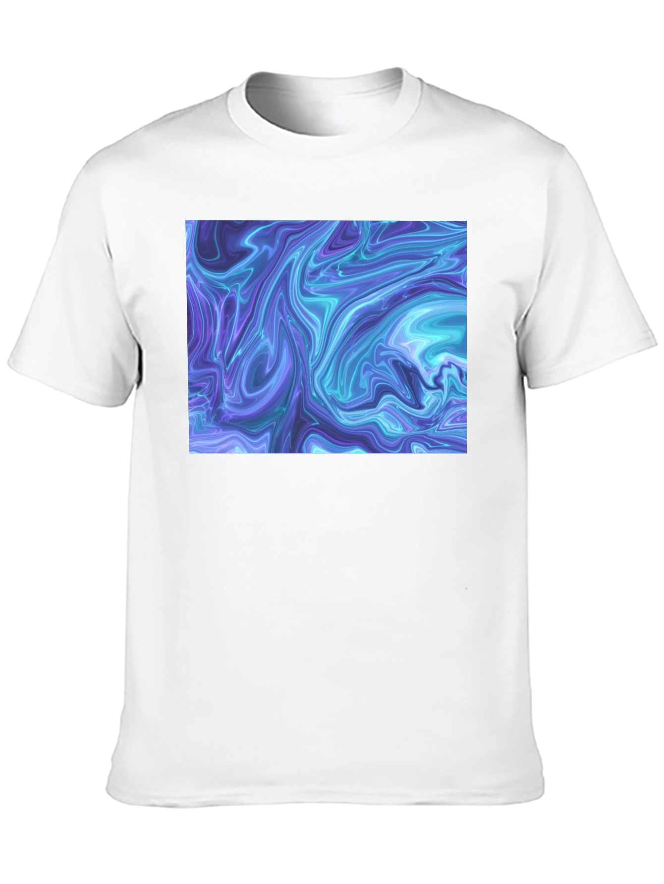 Abstract Marble Print Black T-Shirt