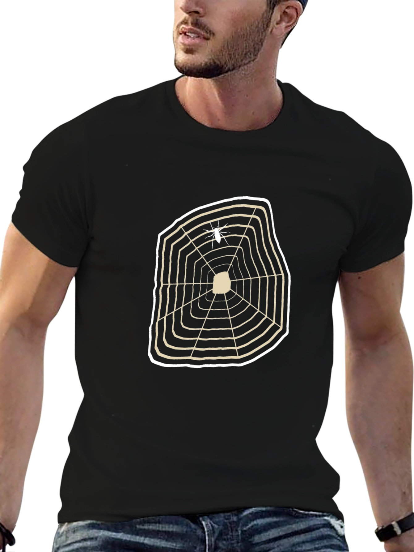 Spider Web Graphic Tee - Unique Casual Style