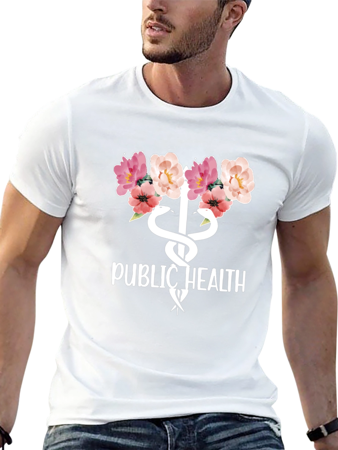 Public Health Floral Caduceus T-Shirt