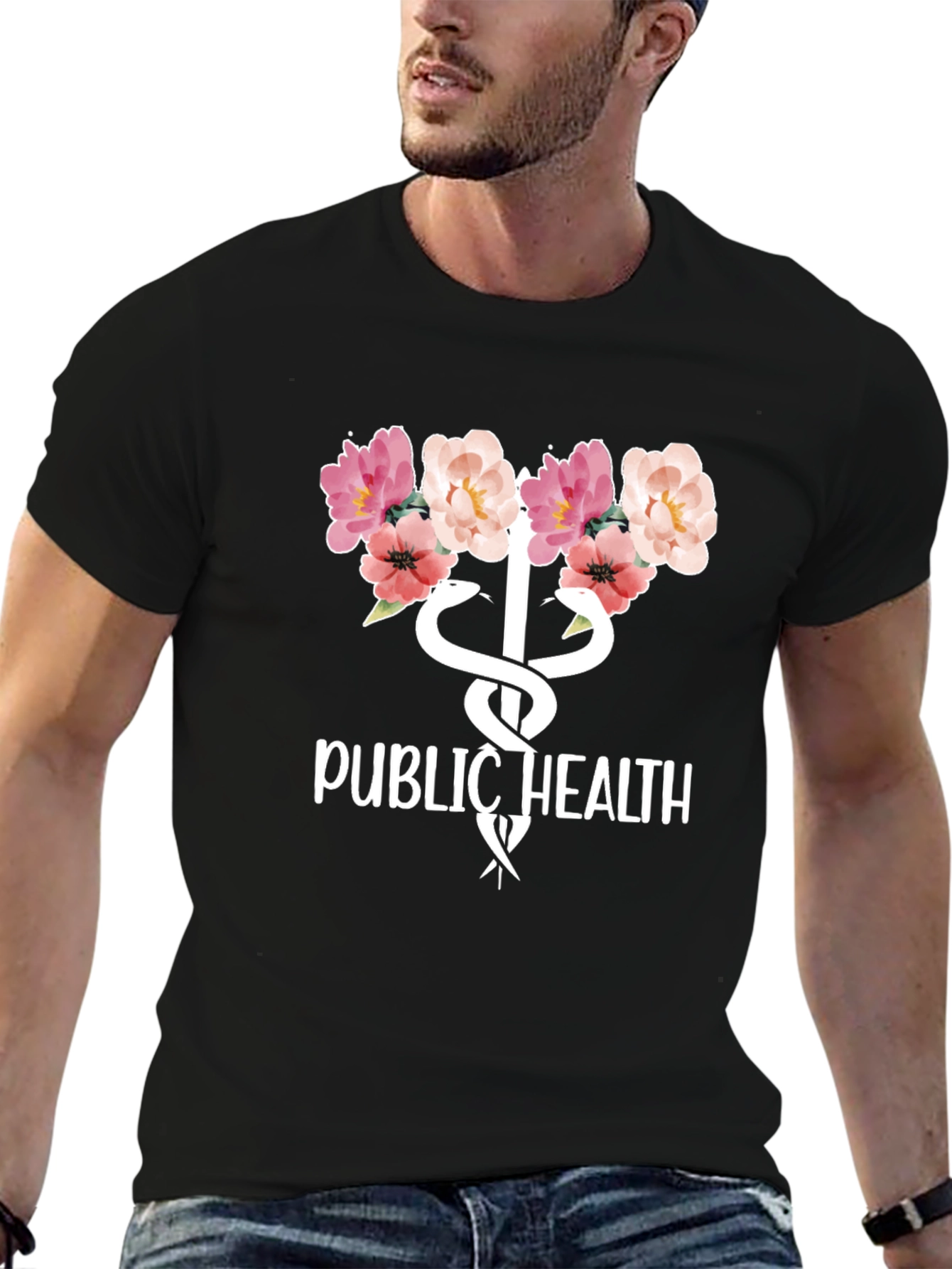 Public Health Floral Caduceus T-Shirt