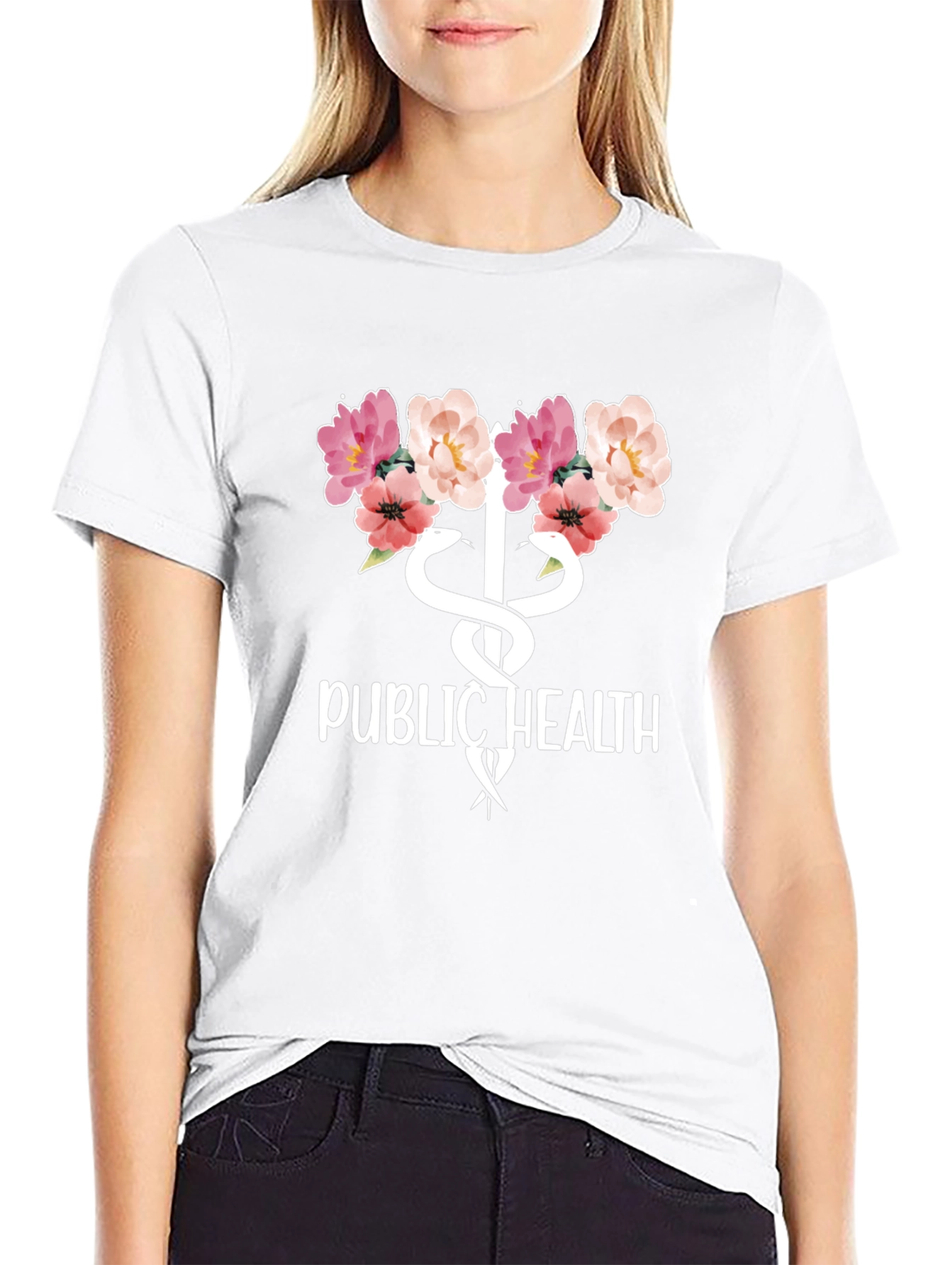Public Health Floral Caduceus T-Shirt