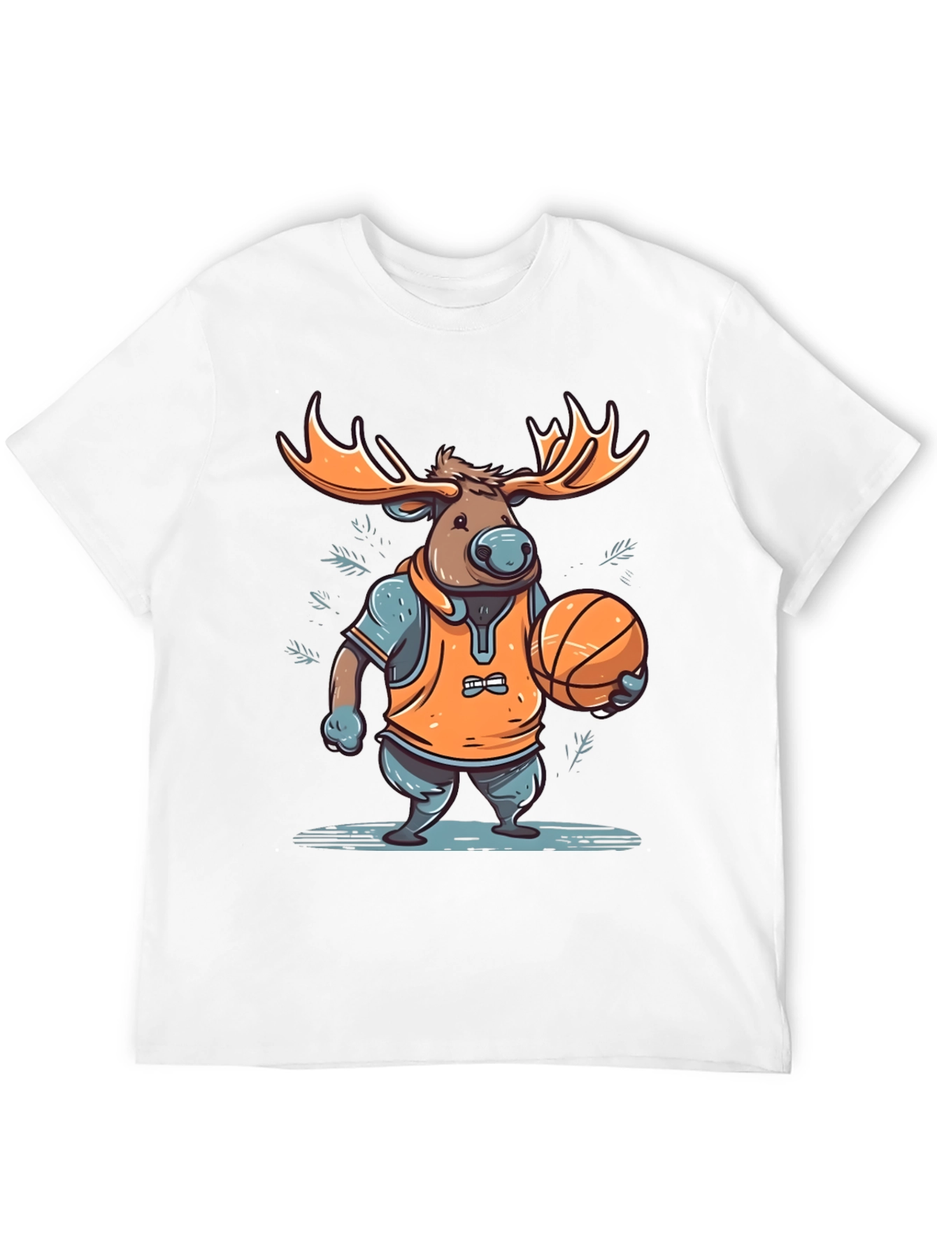 Moose Basketball Graphic T-Shirt - Black Cotton Tee