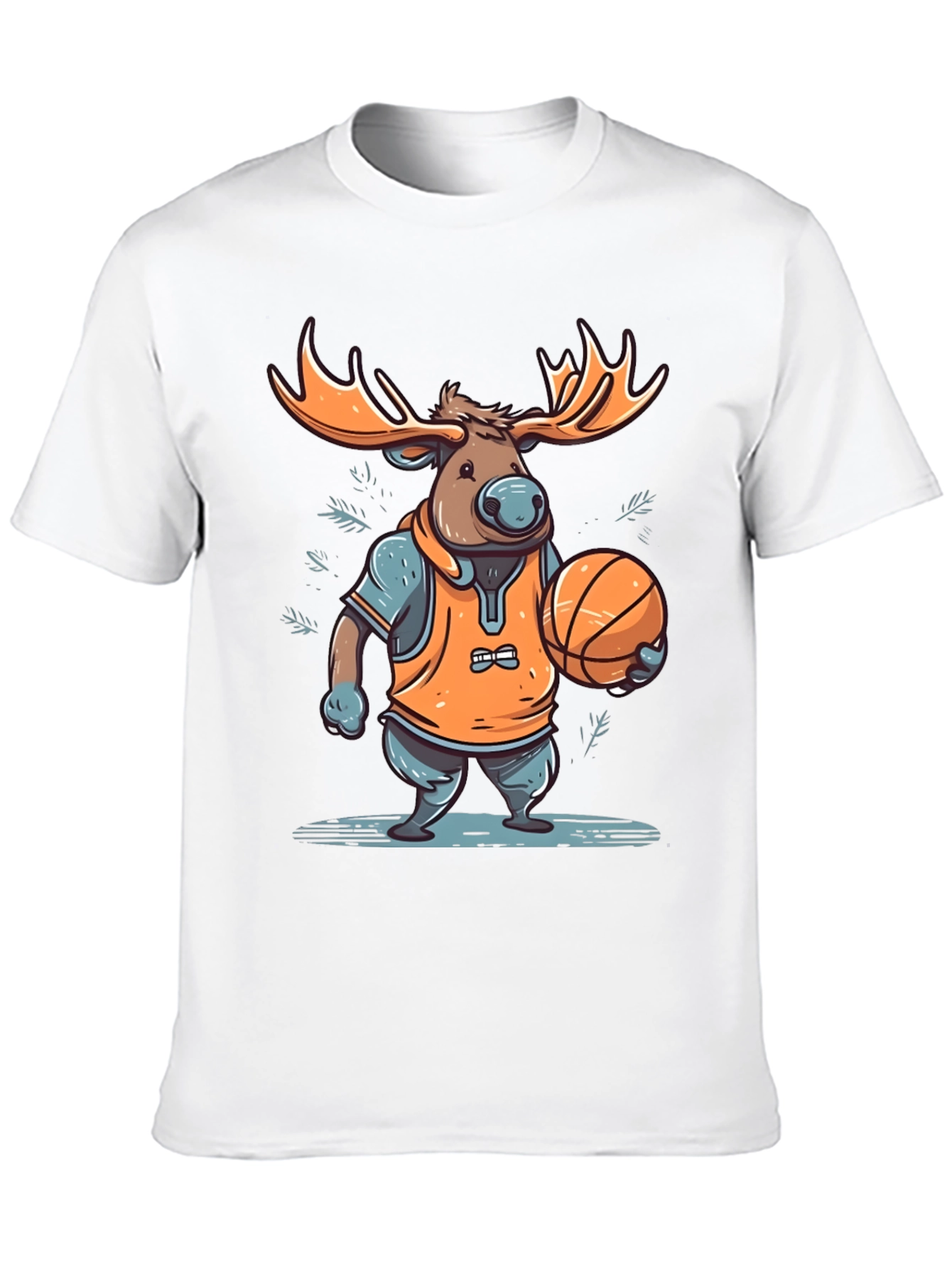 Moose Basketball Graphic T-Shirt - Black Cotton Tee