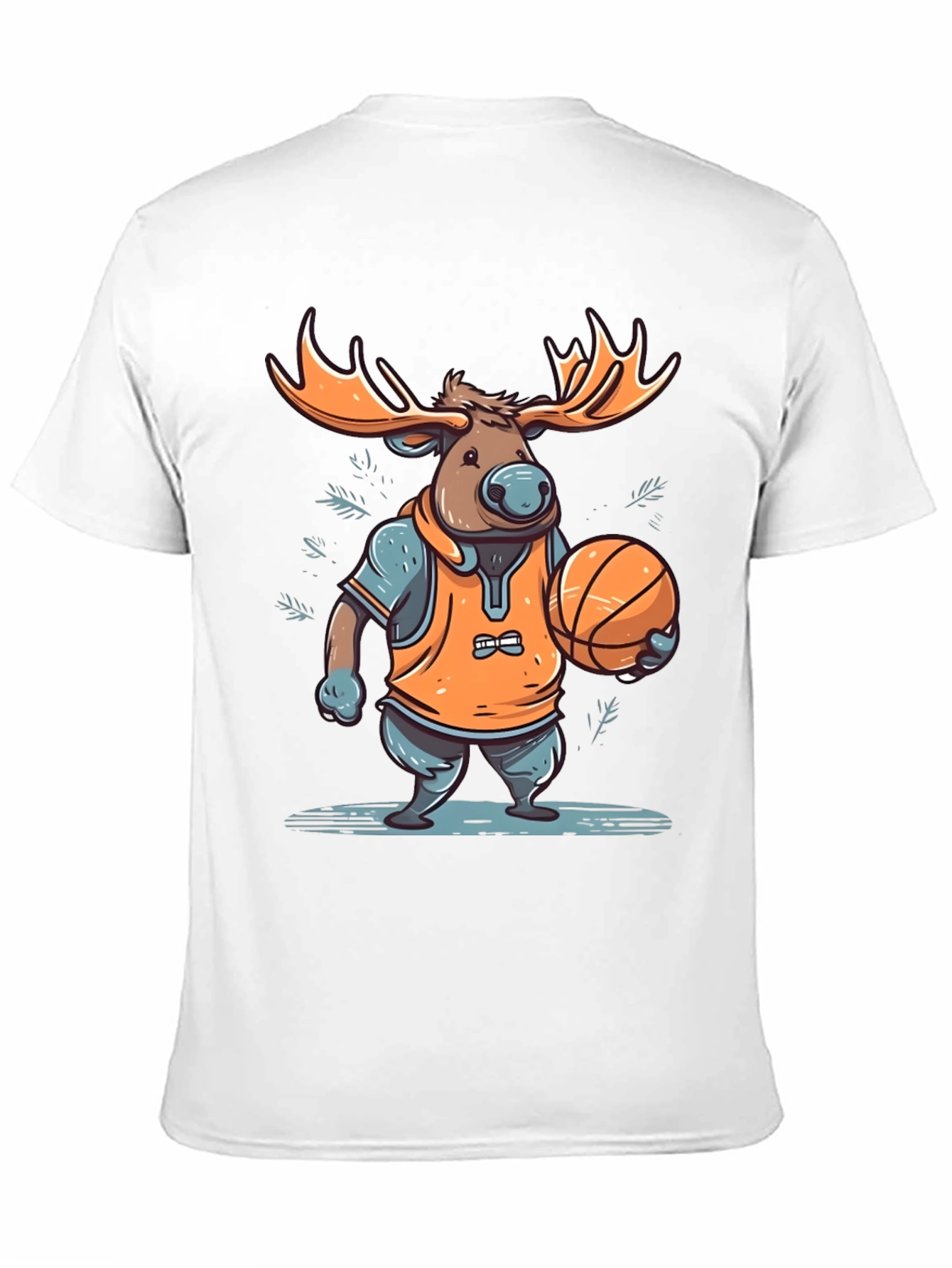 Moose Basketball Graphic T-Shirt - Black Cotton Tee