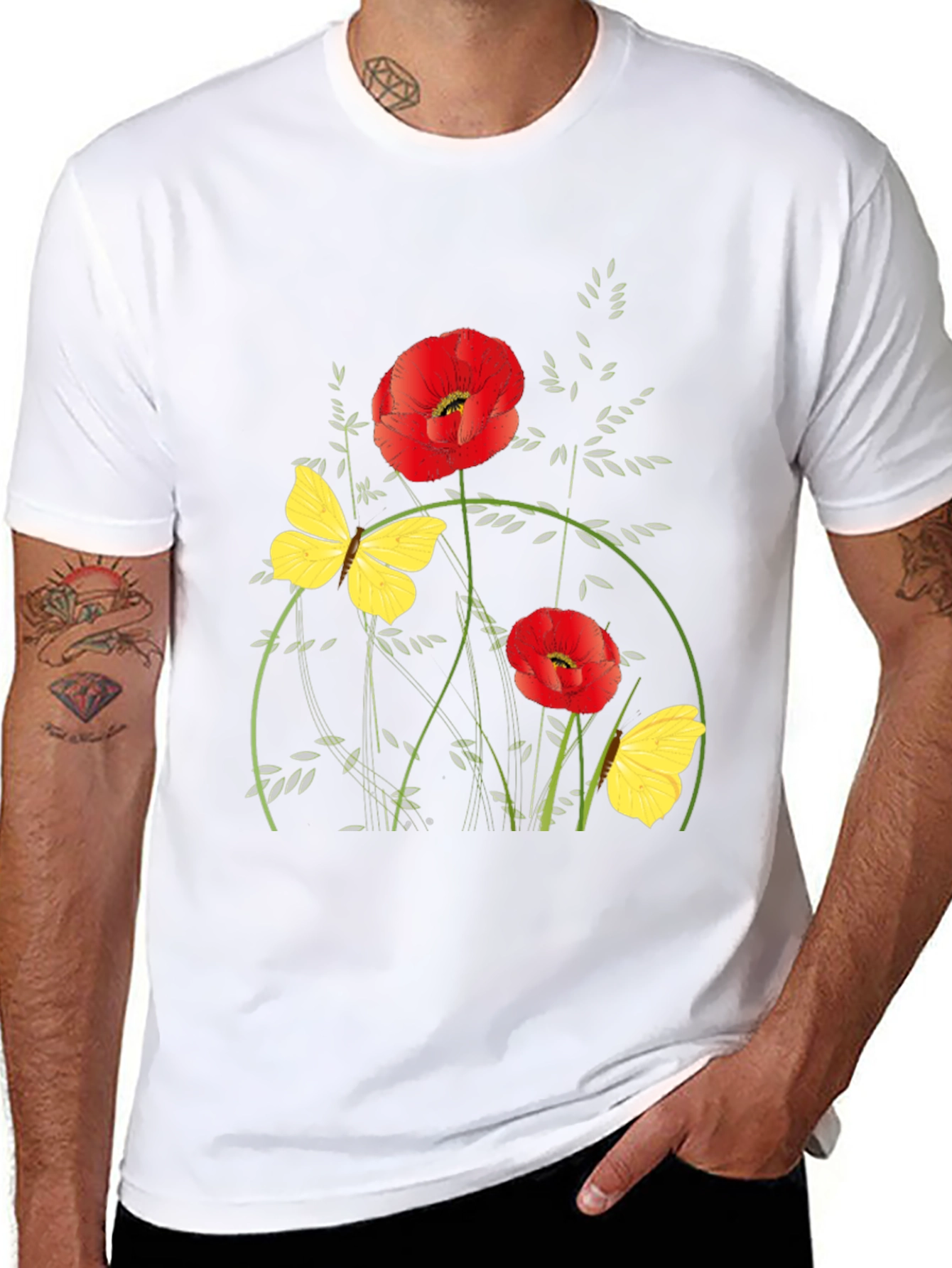 Floral Graphic Black T-Shirt