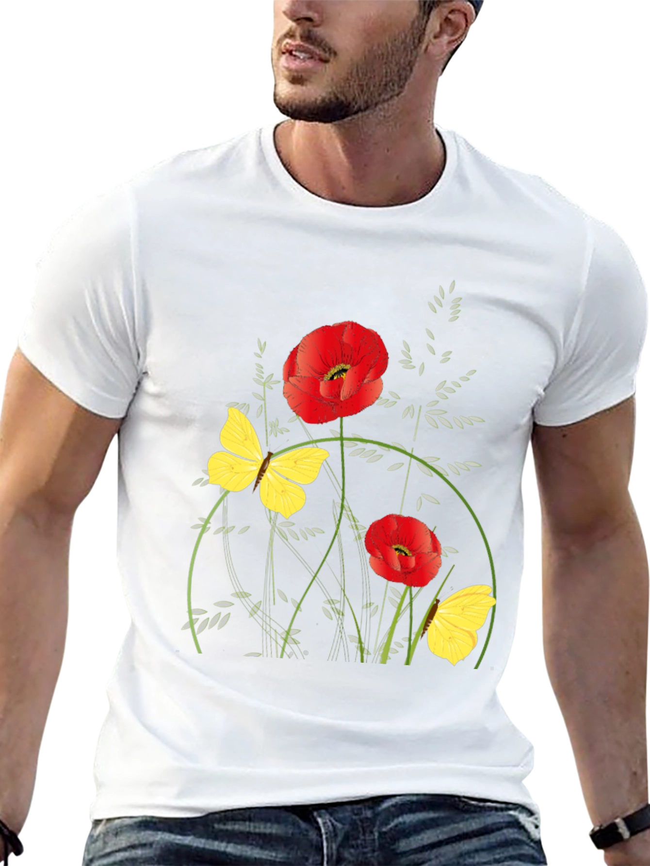 Floral Graphic Black T-Shirt