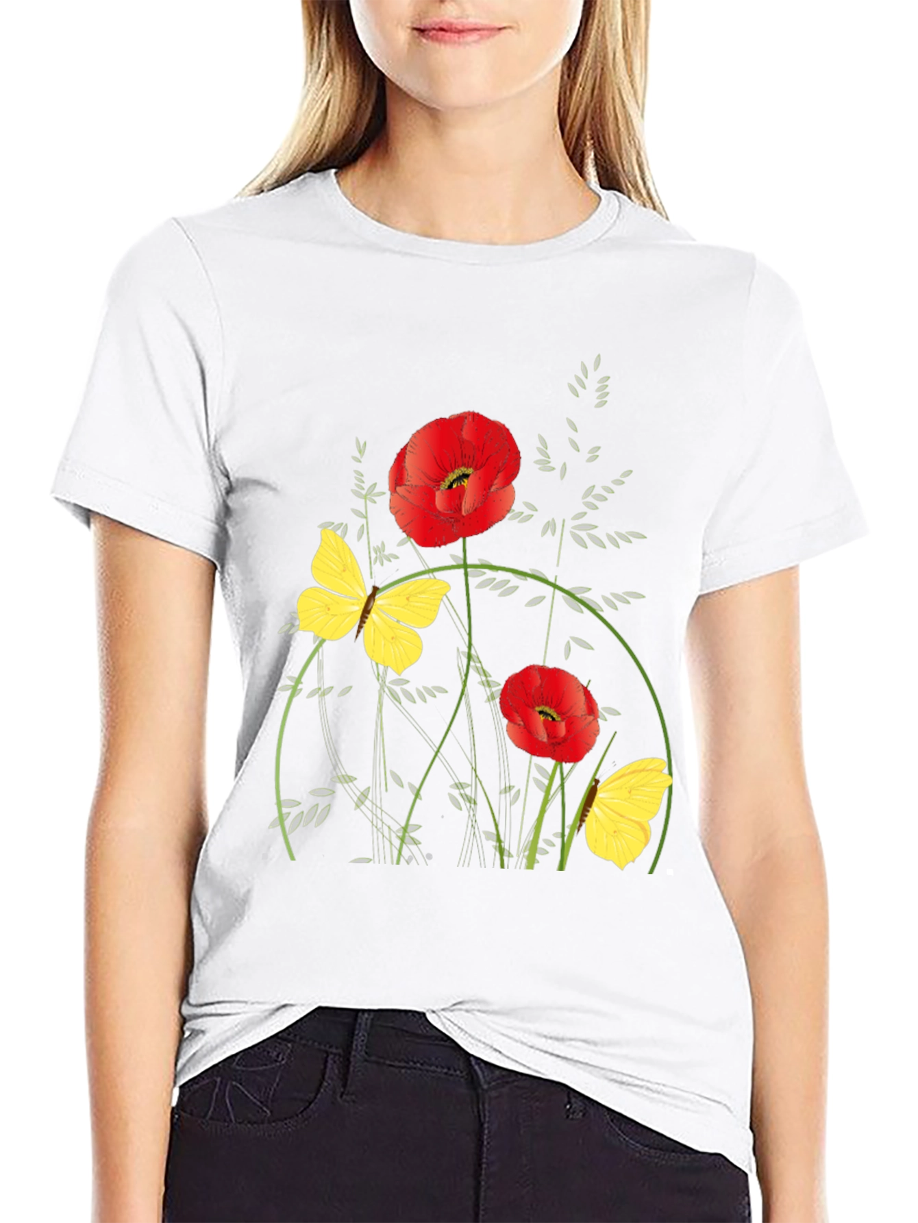 Floral Graphic Black T-Shirt