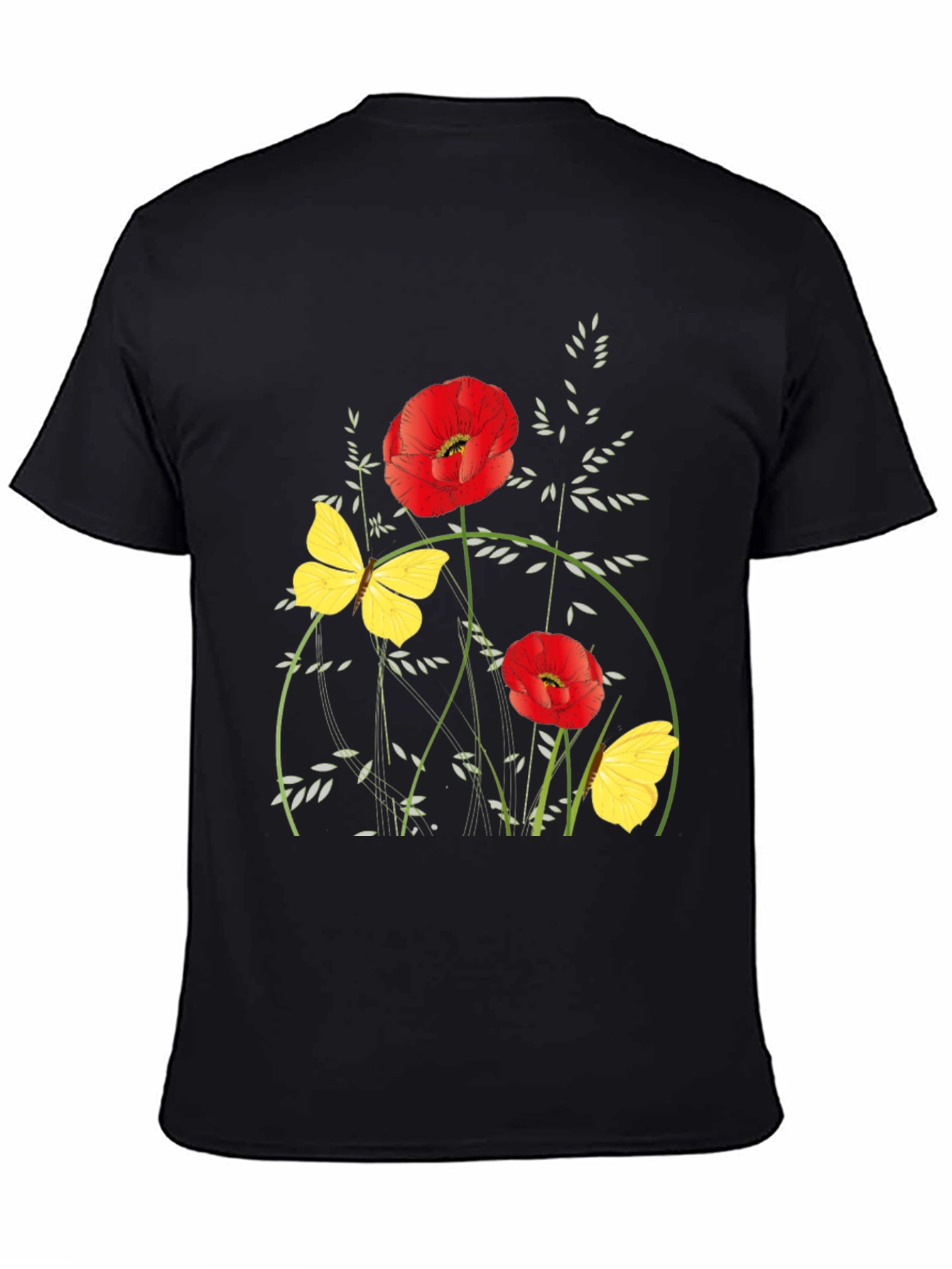 Floral Graphic Black T-Shirt