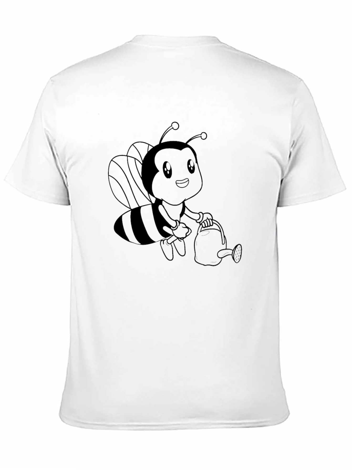 Cute Bee Graphic Tee - Black Cotton Comfort