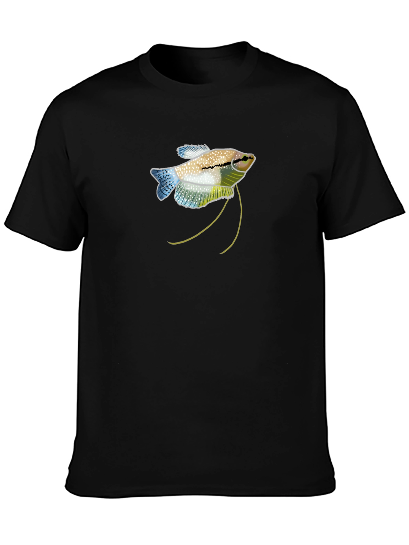 Gourami Fish Graphic Black T-Shirt