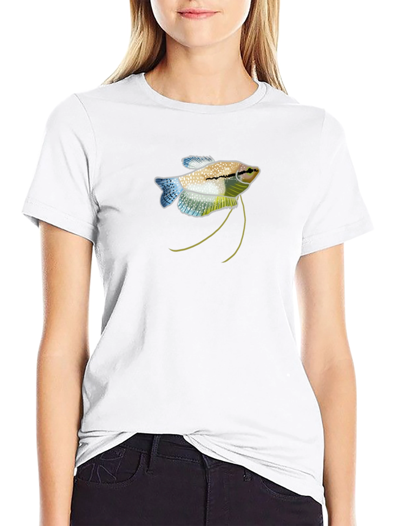 Gourami Fish Graphic Black T-Shirt
