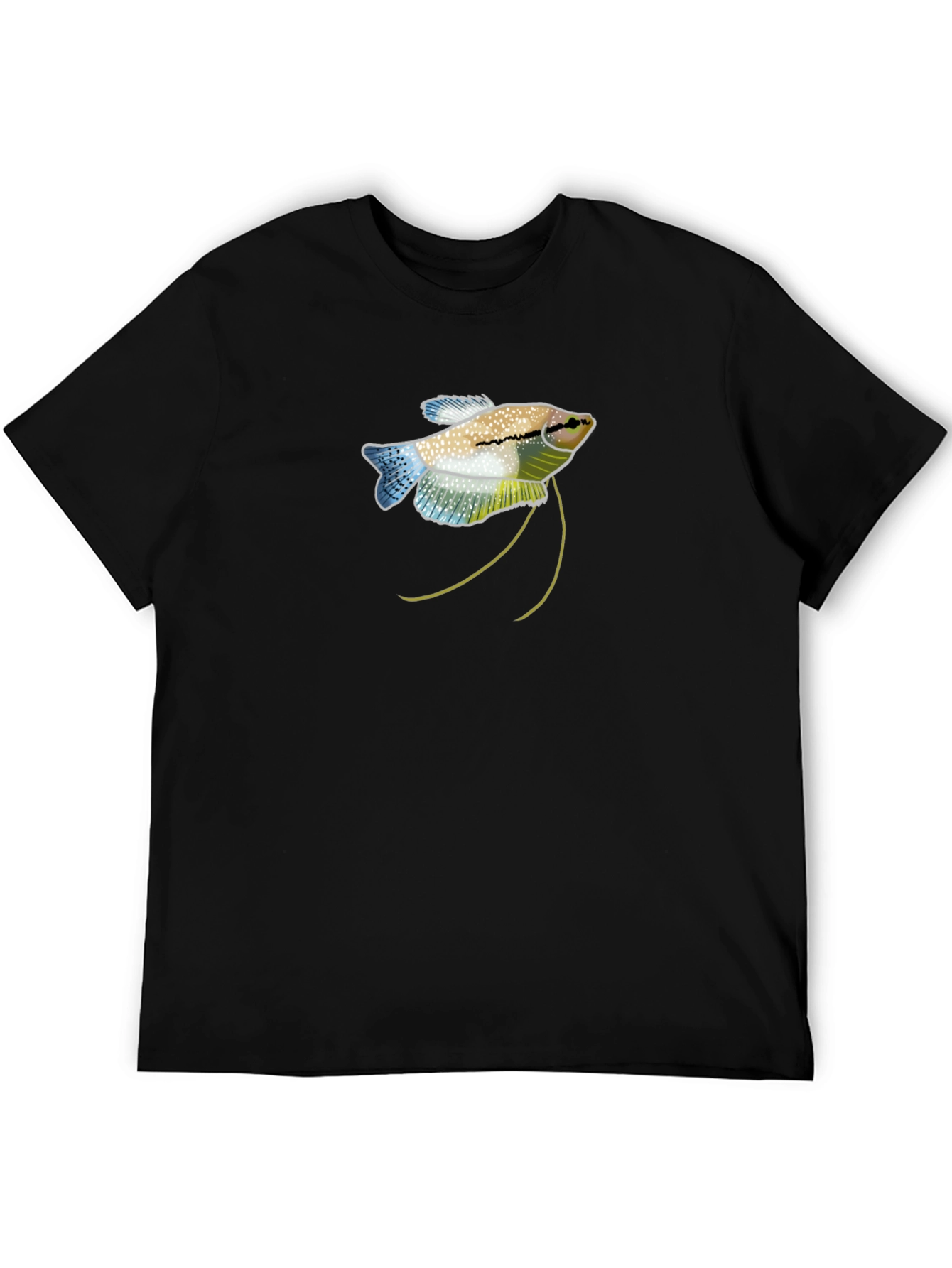 Gourami Fish Graphic Black T-Shirt