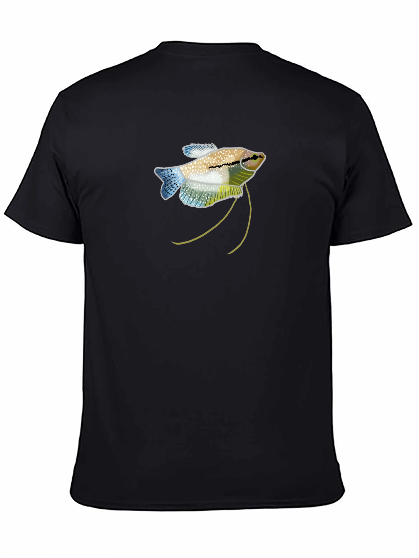 Gourami Fish Graphic Black T-Shirt
