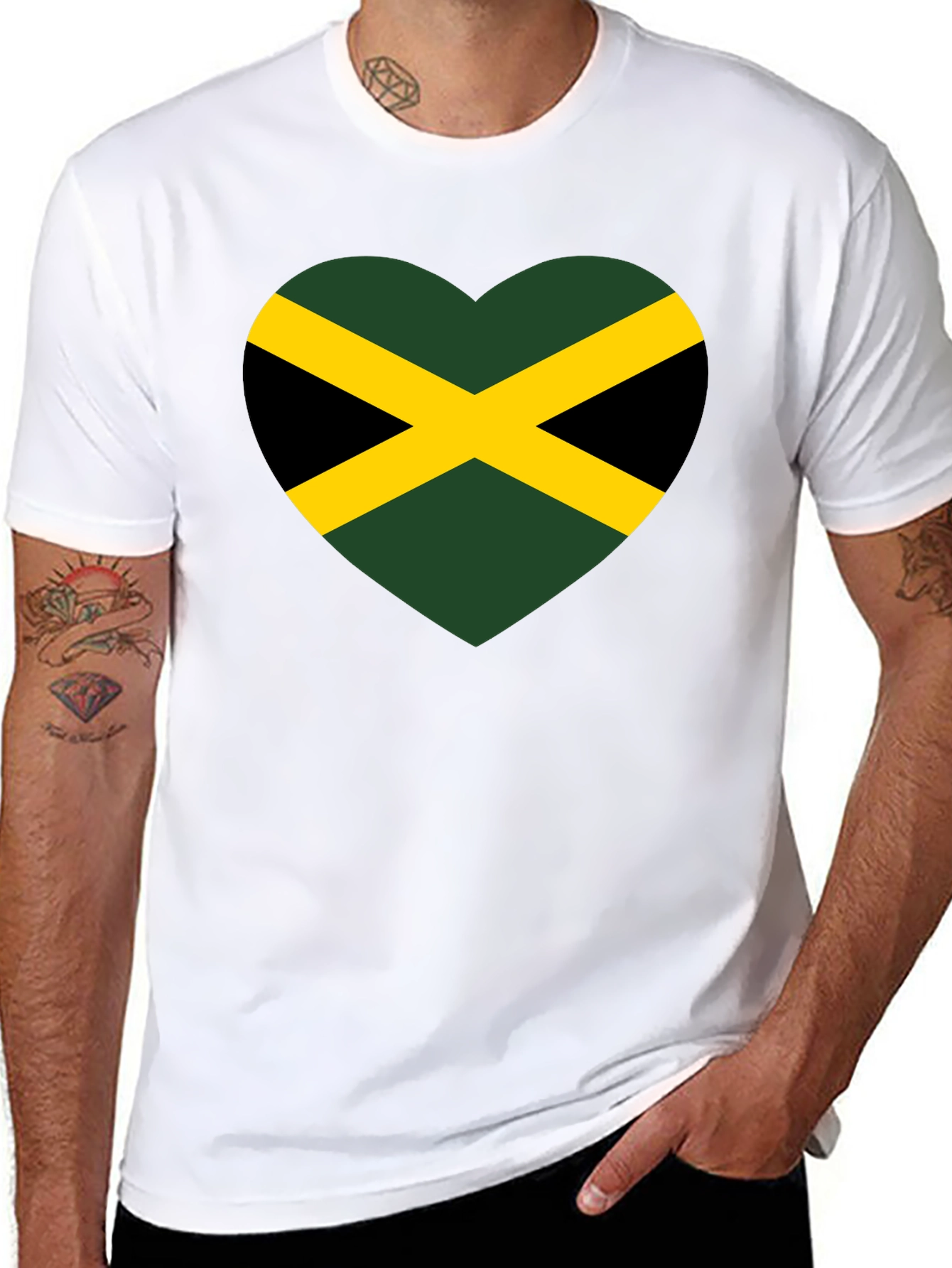 Jamaica Flag Heart T-Shirt