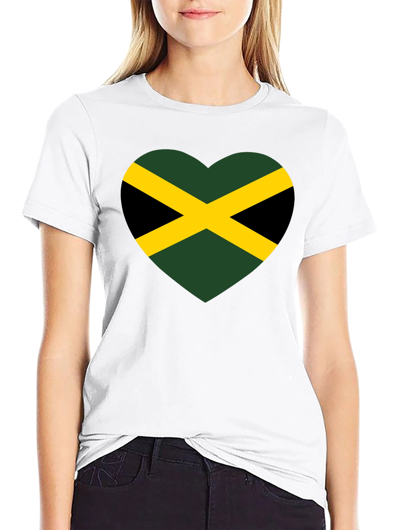 Jamaica Flag Heart T-Shirt