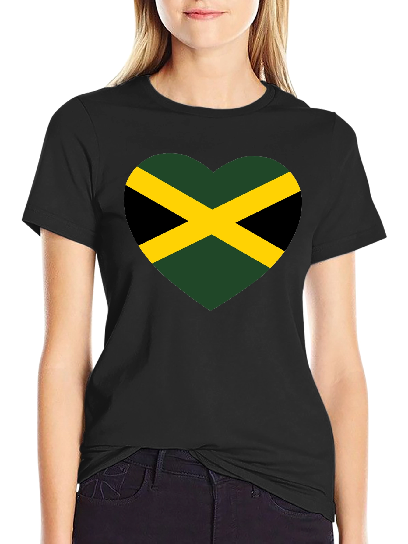 Jamaica Flag Heart T-Shirt