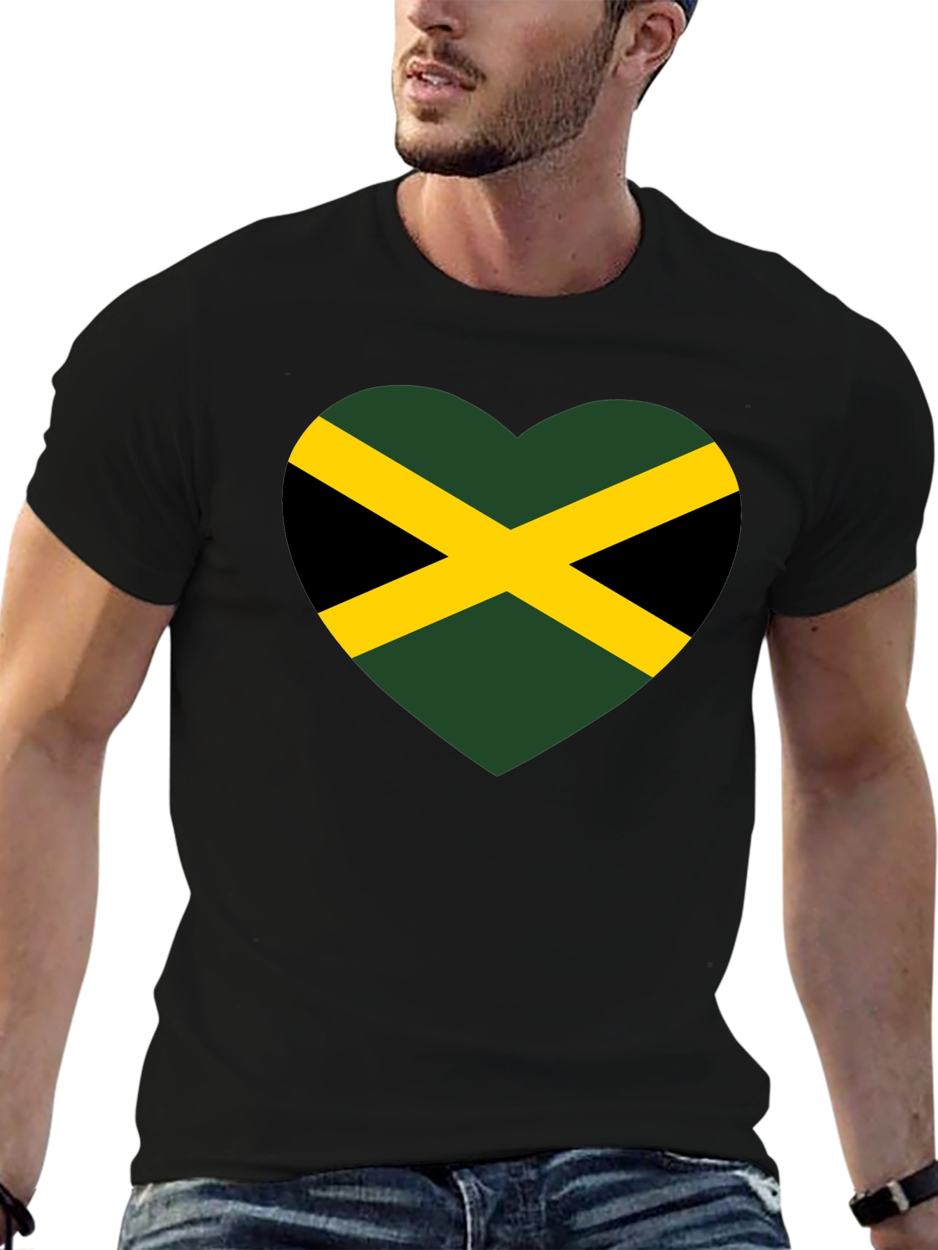Jamaica Flag Heart T-Shirt