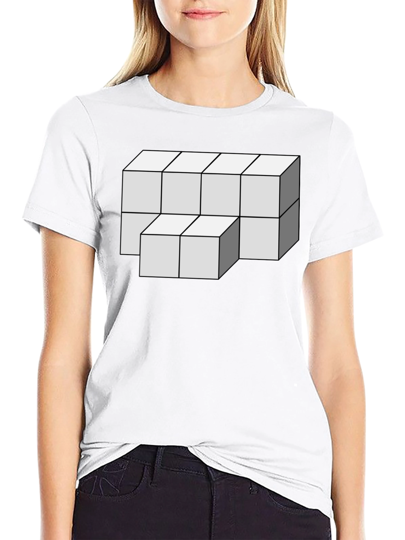 Optical Illusion Cube Graphic Tee