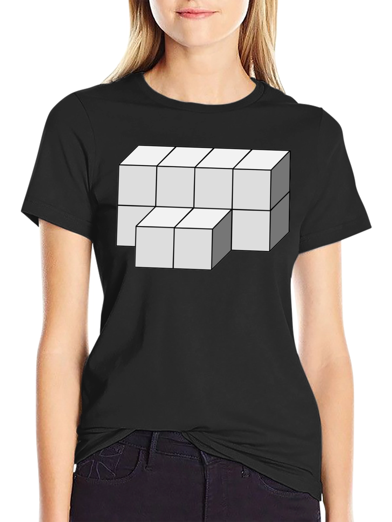 Optical Illusion Cube Graphic Tee