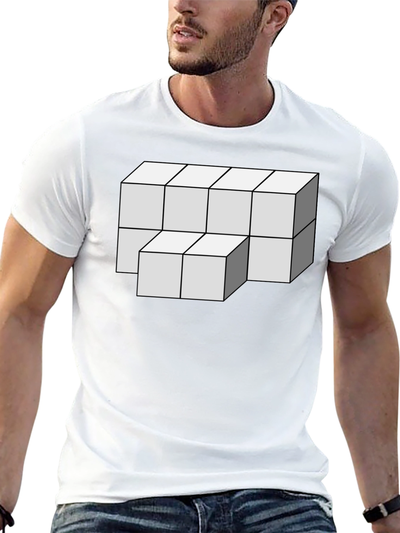 Optical Illusion Cube Graphic Tee