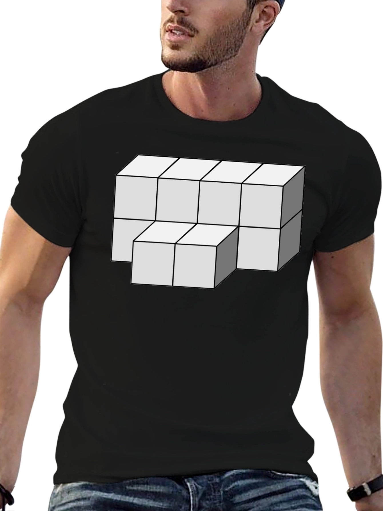 Optical Illusion Cube Graphic Tee