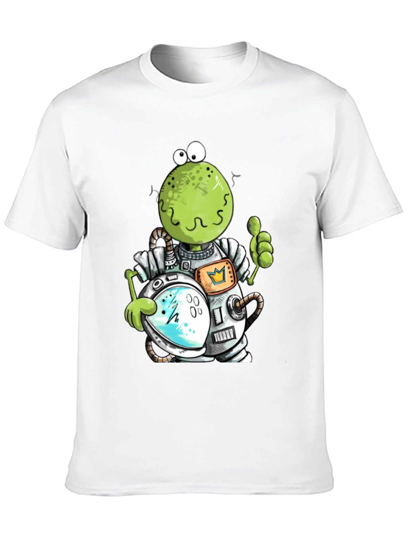 Astronaut Frog Graphic T-Shirt - Black Cotton Tee