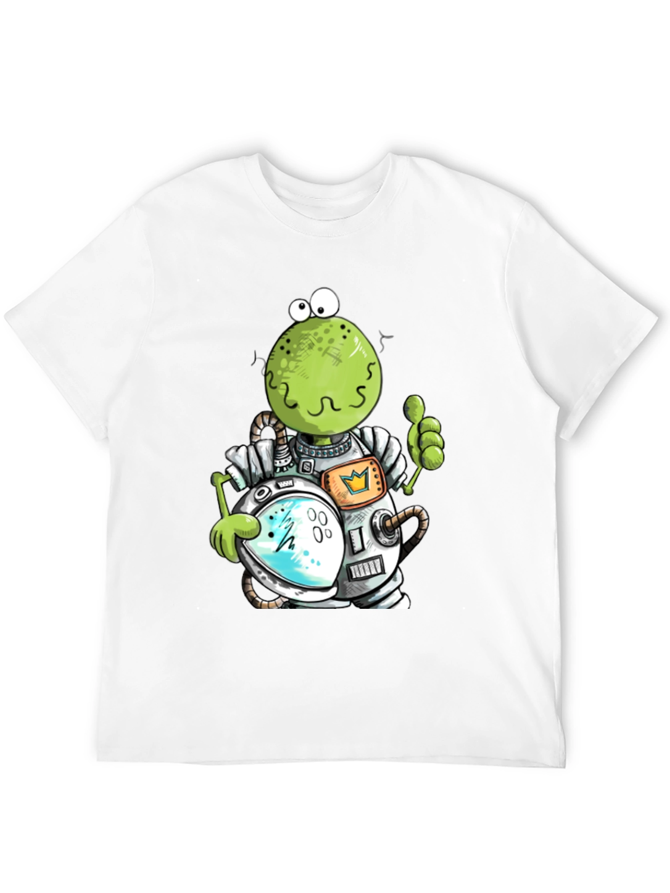 Astronaut Frog Graphic T-Shirt - Black Cotton Tee