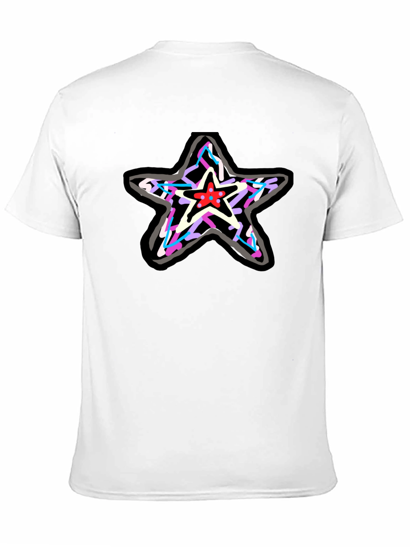 Star Graphic Print Black T-Shirt