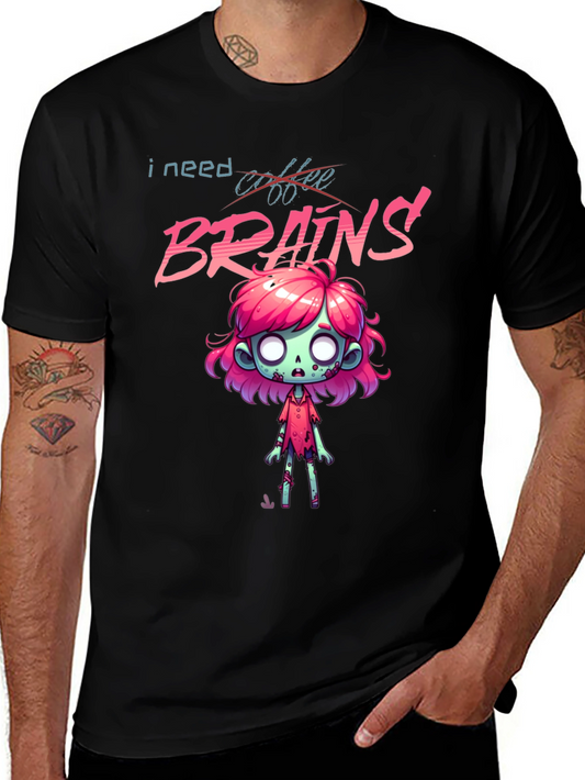 Zombie Brains T-Shirt - I Need Brains!