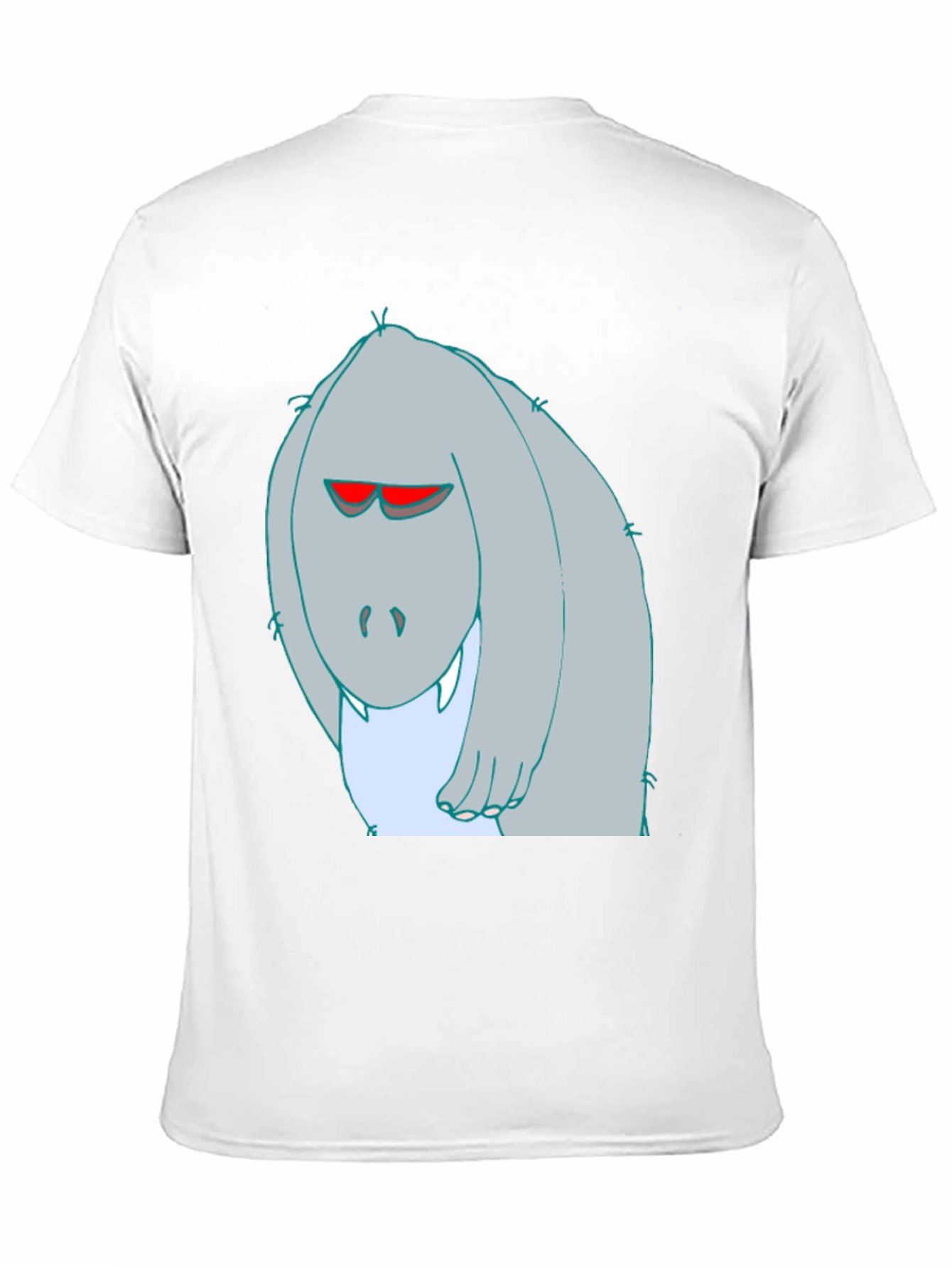 Cartoon Monster Graphic Tee - Black Cotton T-Shirt