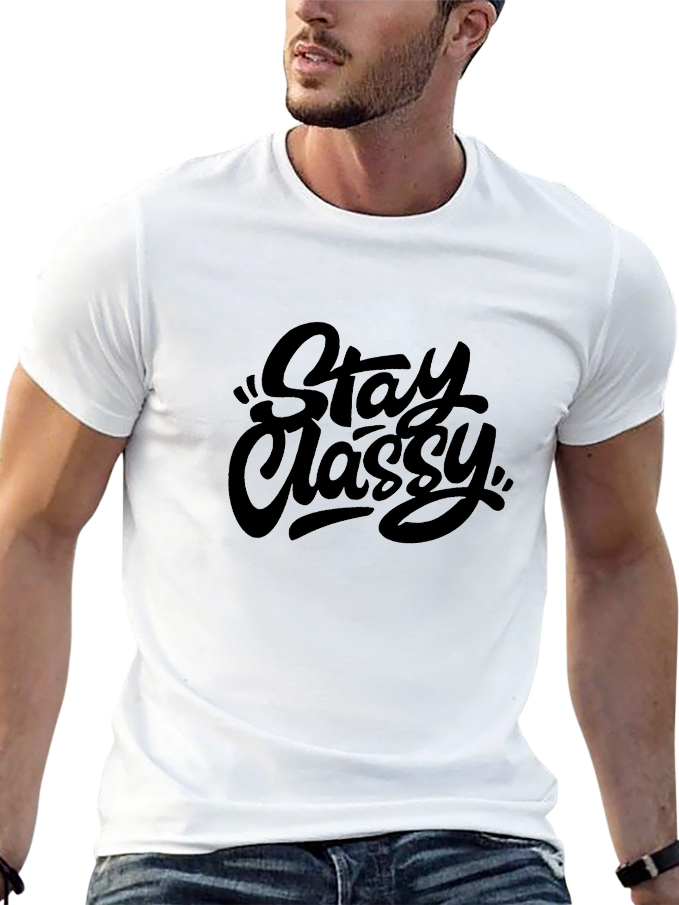 Stay Classy Black Graphic Tee