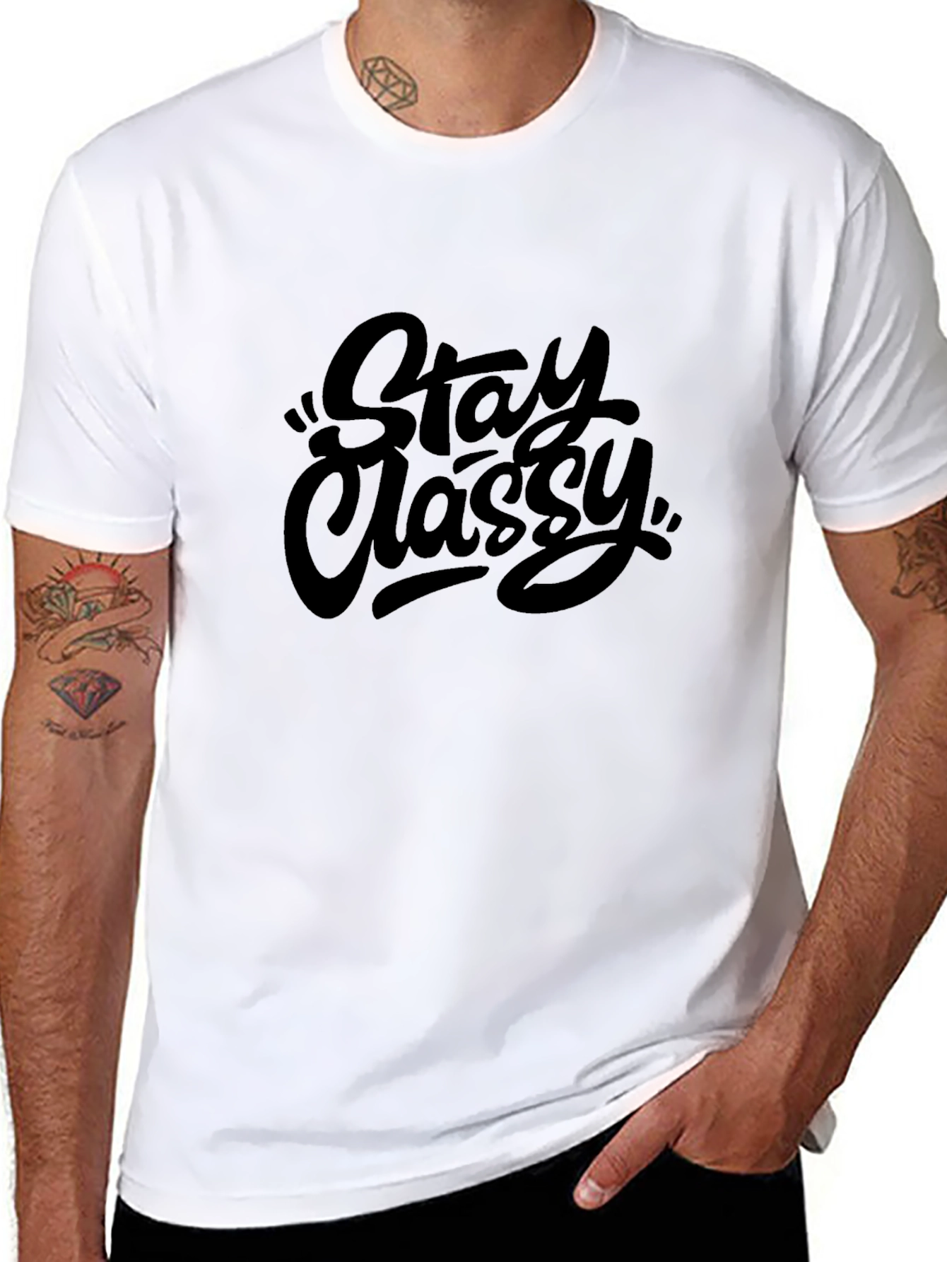 Stay Classy Black Graphic Tee