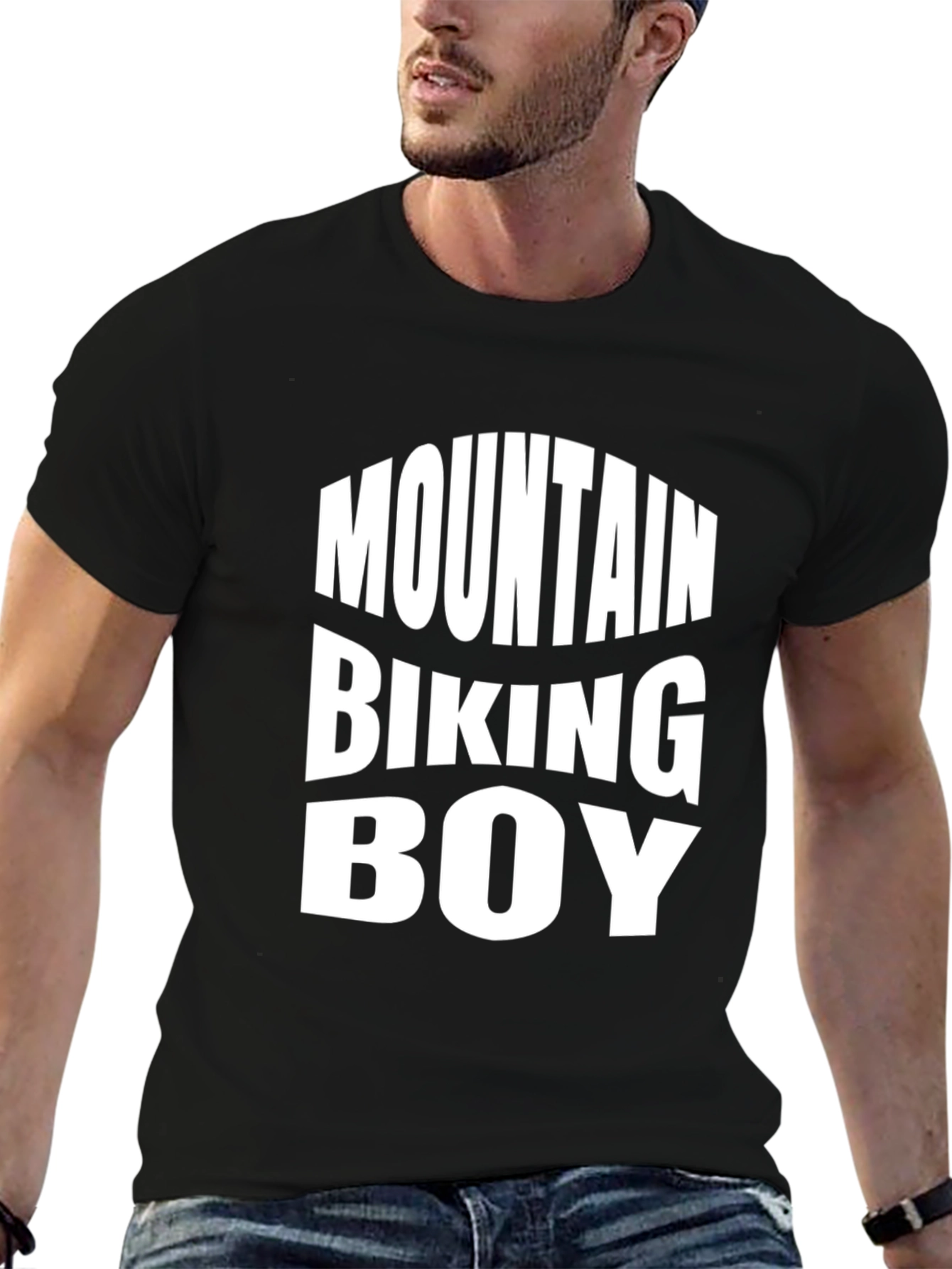 Mountain Biking Boy Graphic Tee - Black