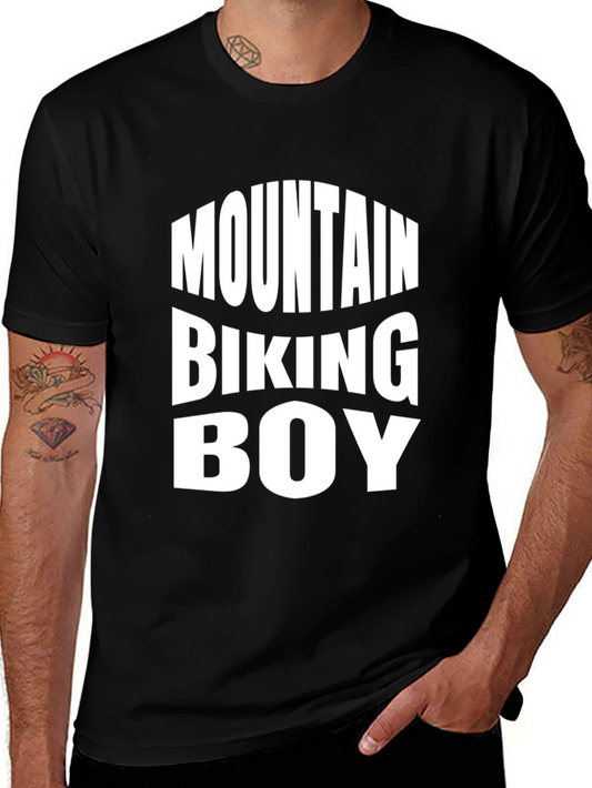 Mountain Biking Boy Graphic Tee - Black