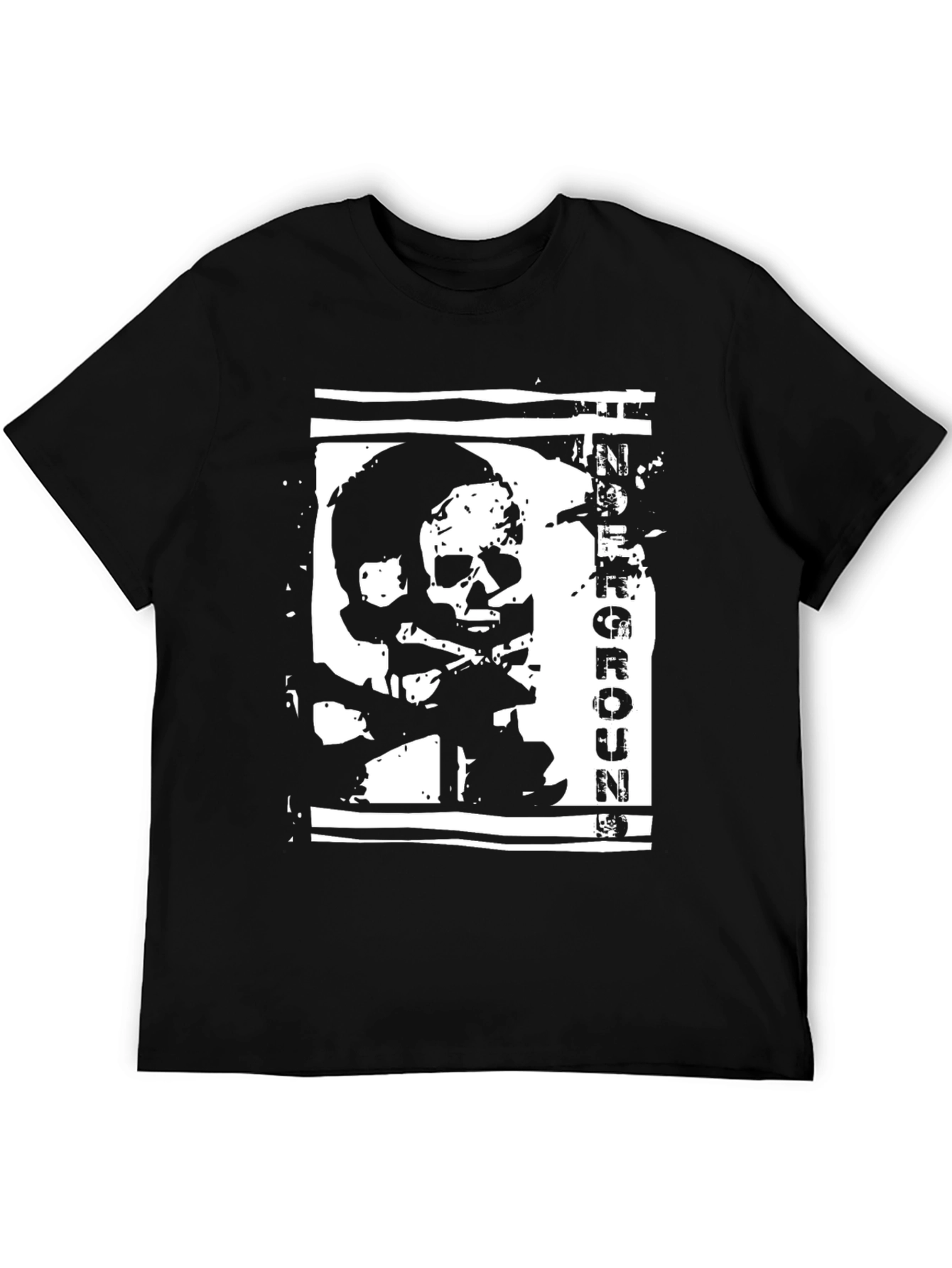 Underground Skull Graphic Black T-Shirt