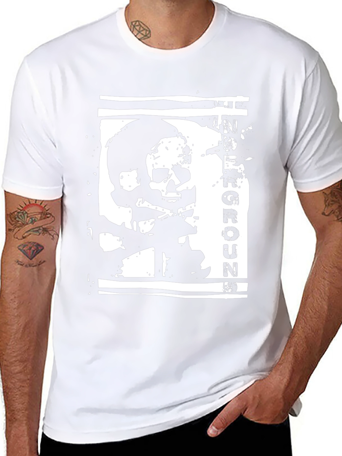 Underground Skull Graphic Black T-Shirt