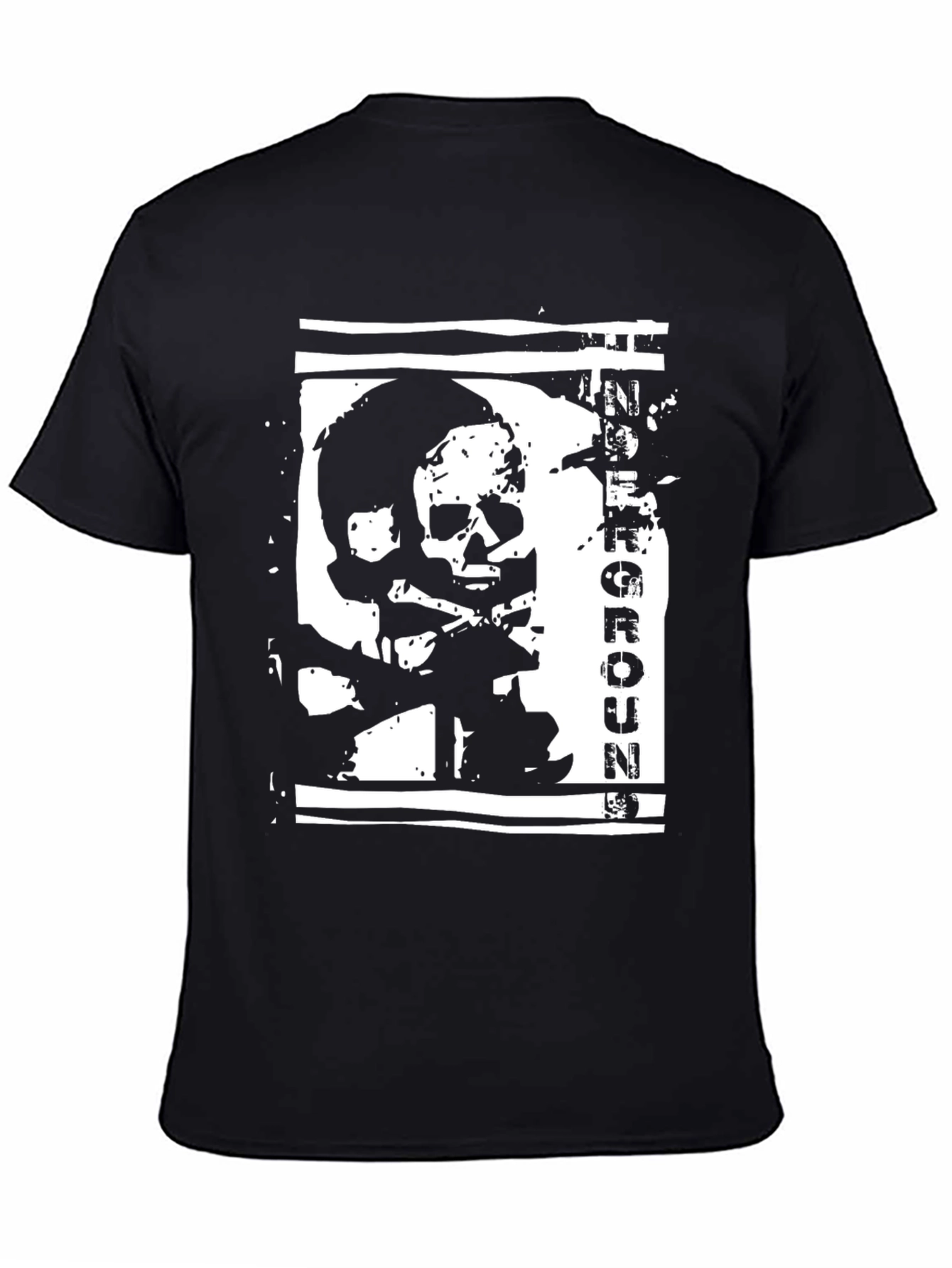 Underground Skull Graphic Black T-Shirt
