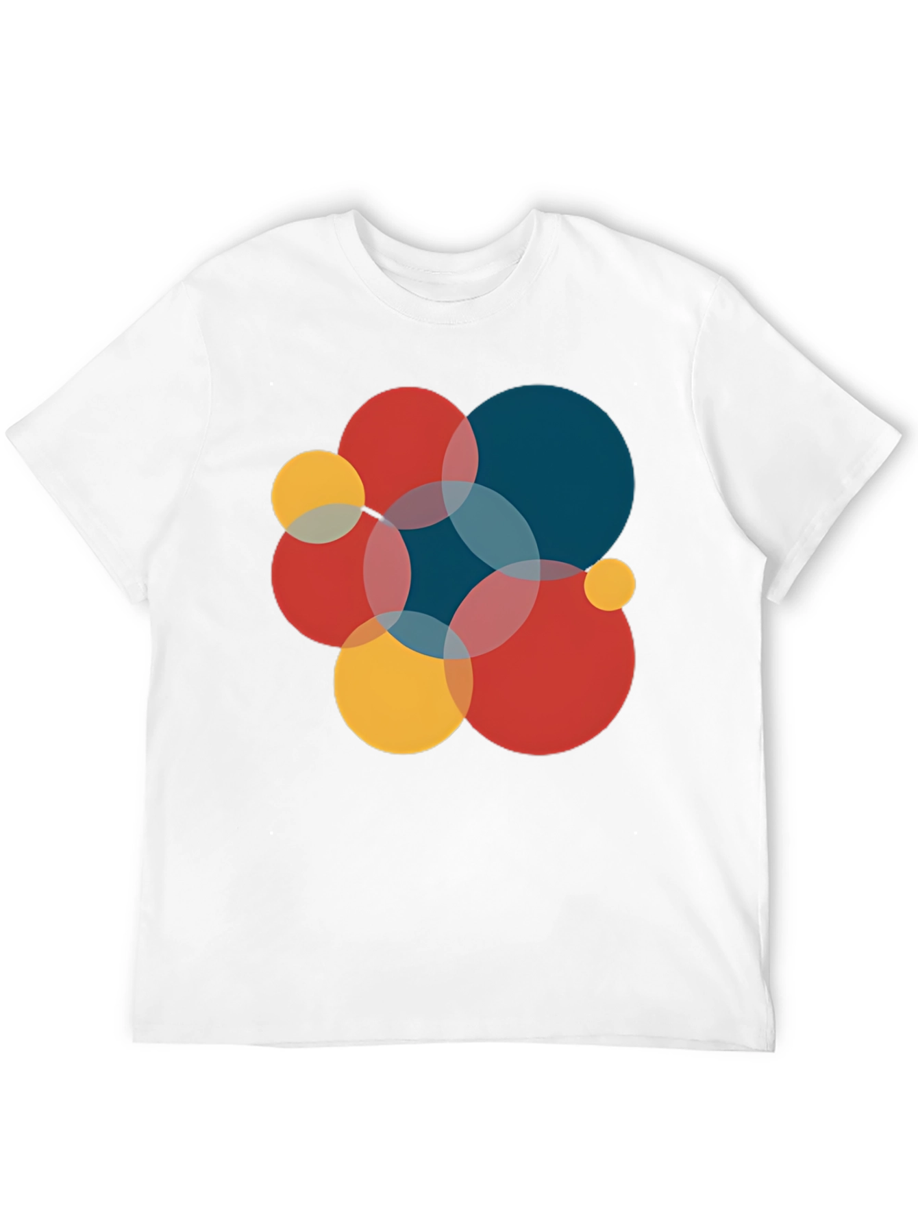 Modern Geometric Circles Graphic Tee - Black