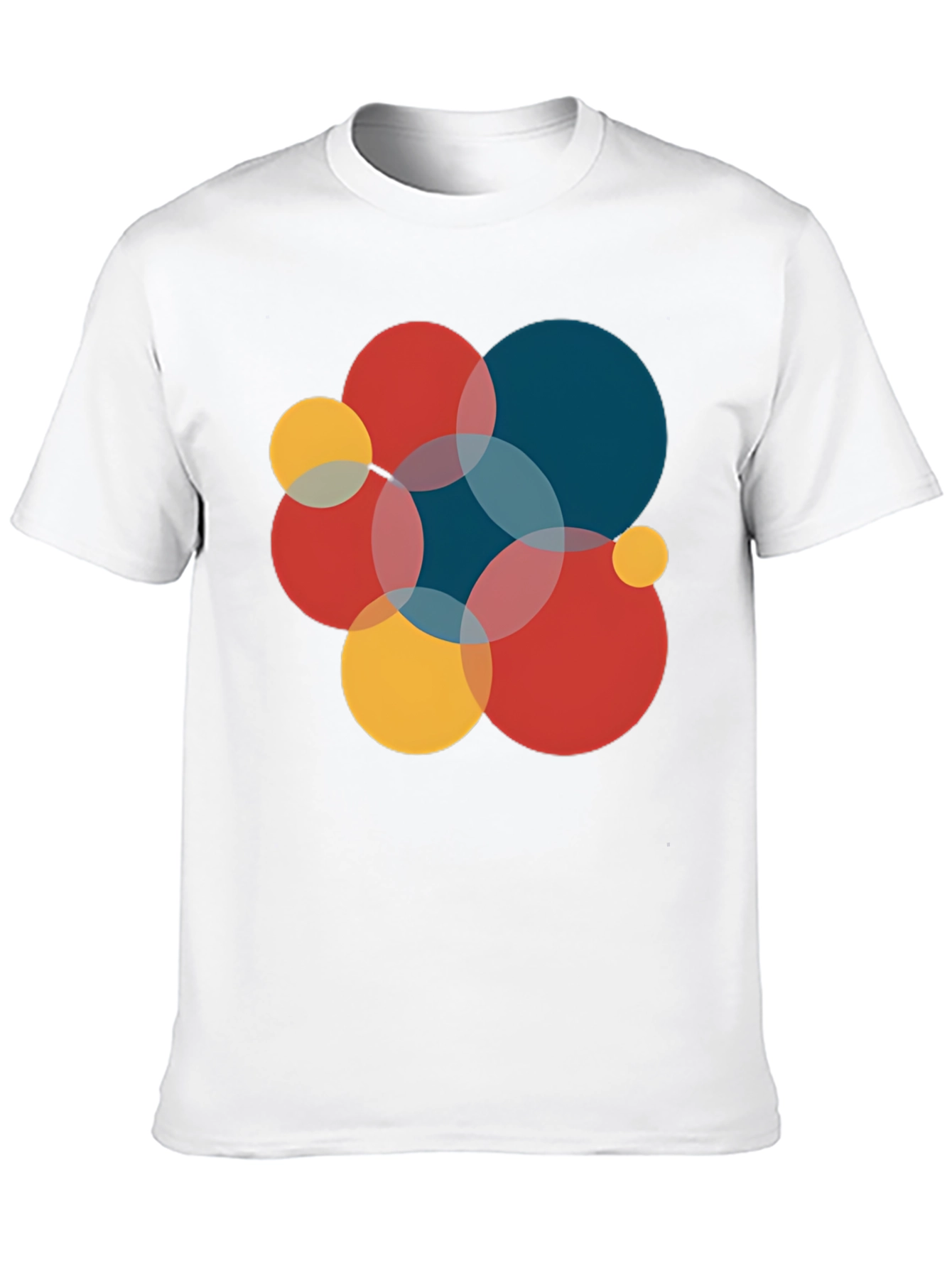 Modern Geometric Circles Graphic Tee - Black