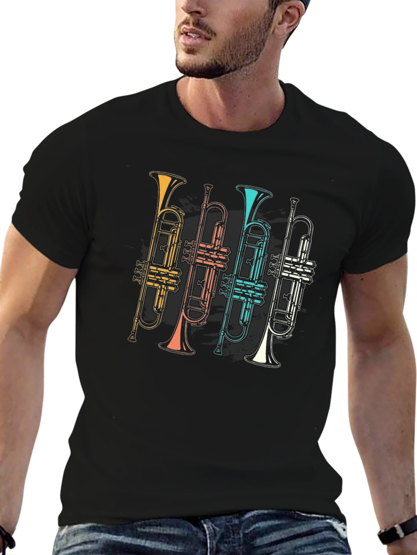 Retro Trumpet Band T-Shirt - Music Lover Tee