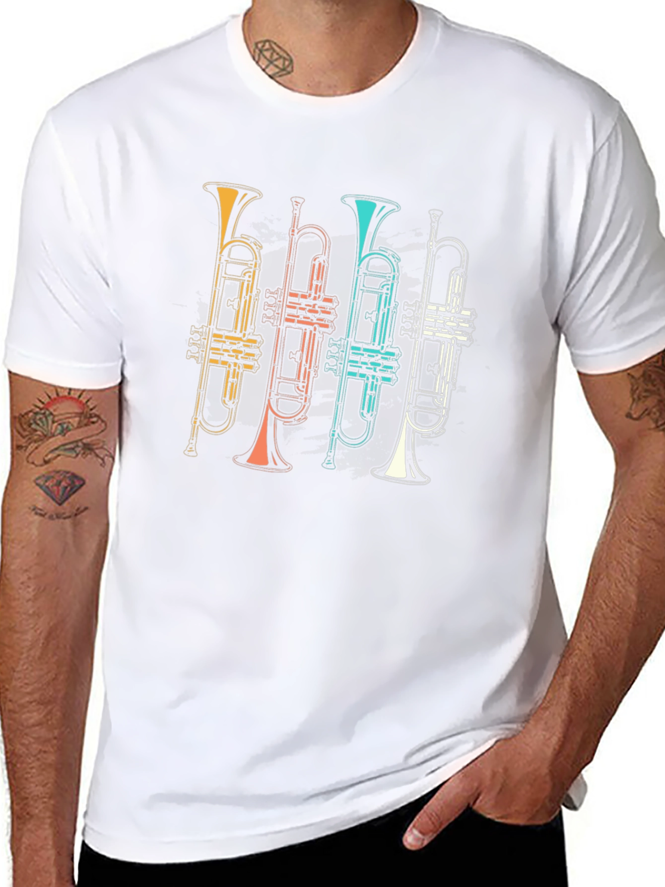 Retro Trumpet Band T-Shirt - Music Lover Tee