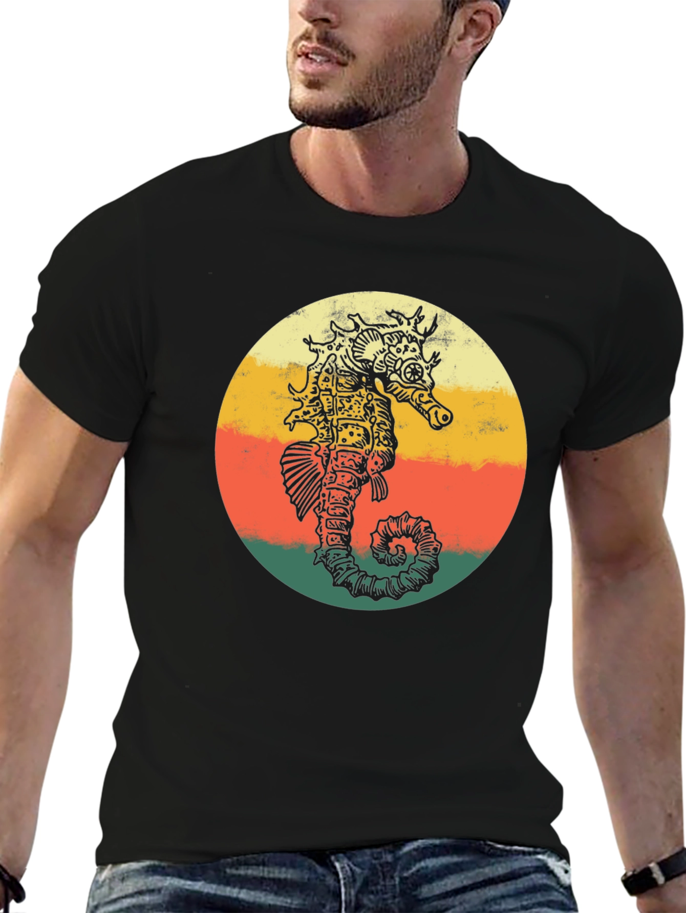 Retro Seahorse T-Shirt - Steampunk Style