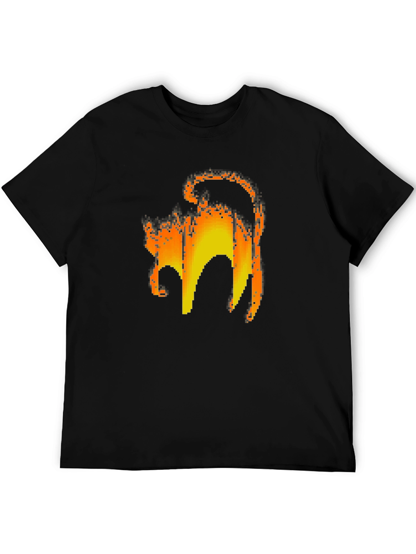 Pixelated Cat Graphic Tee - Retro Gamer Style Shirt