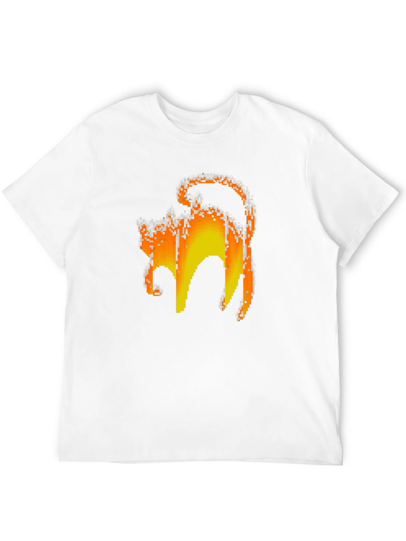 Pixelated Cat Graphic Tee - Retro Gamer Style Shirt