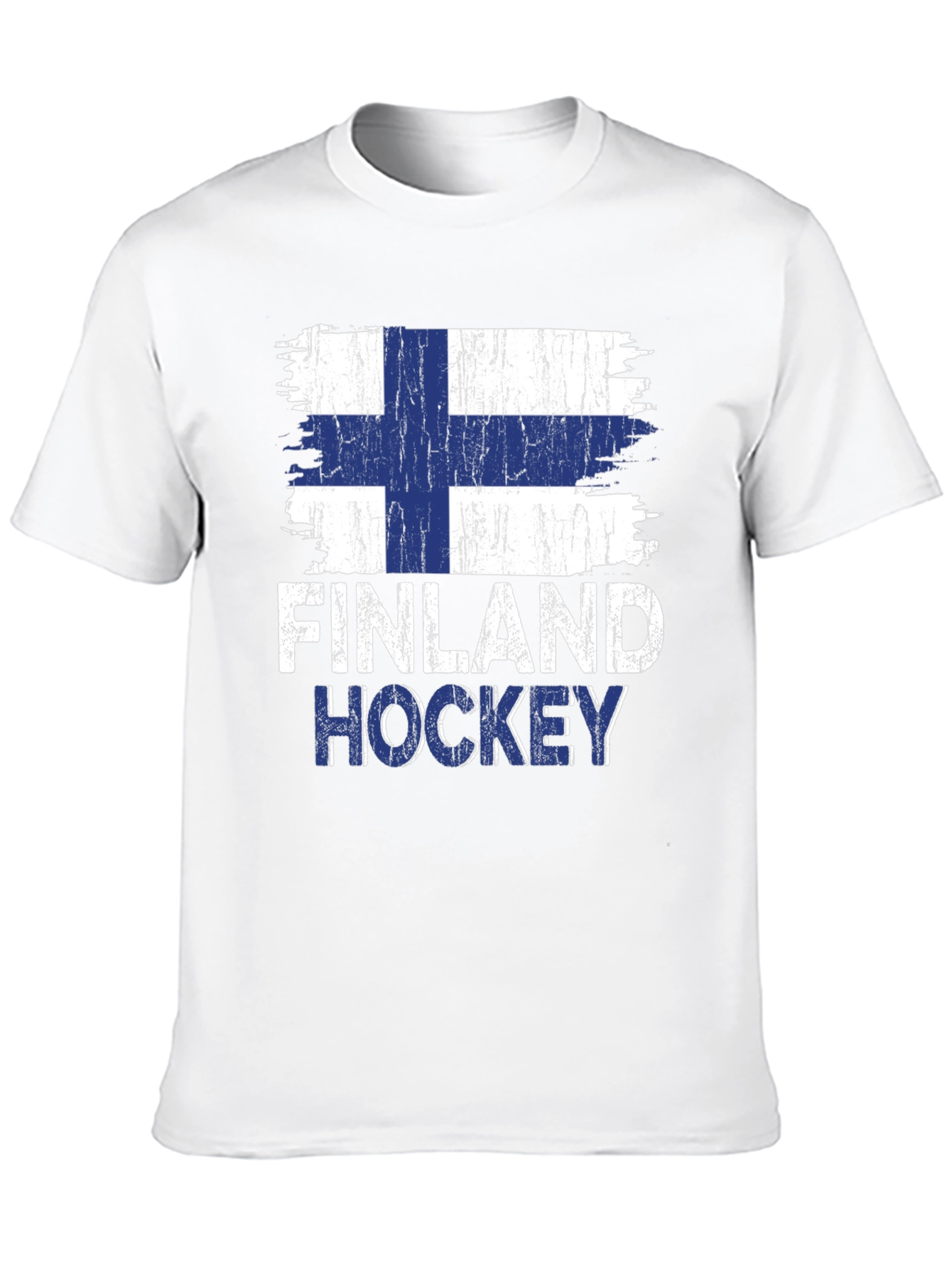 Finland Hockey Flag Graphic Tee - Black Cotton Shirt