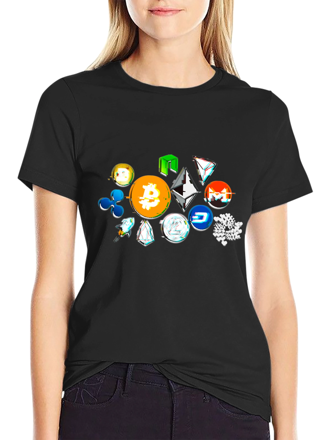 Crypto Tokens Black T-Shirt