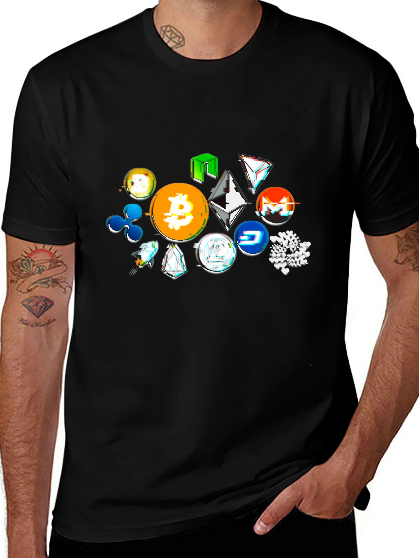 Crypto Tokens Black T-Shirt