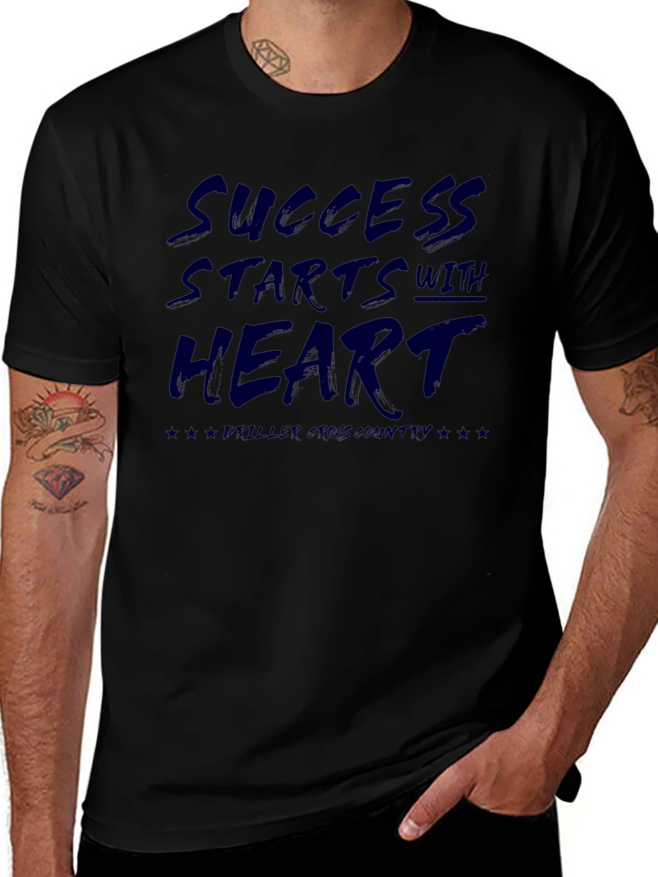 Success Starts With Heart Black Tee